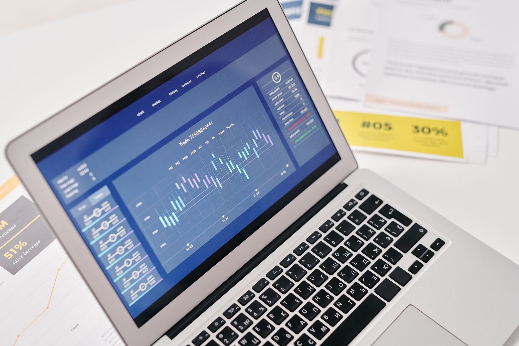 Laptop showing an operations reporting dashboard
