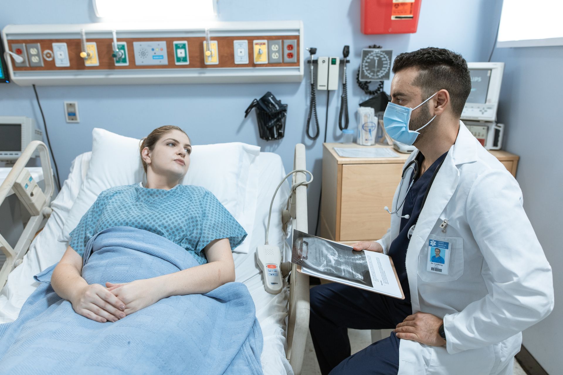 Practitioner discussing results with a patient
