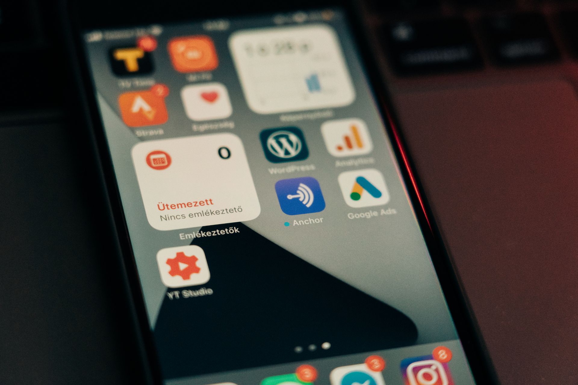 Smartphone screen with app notifications